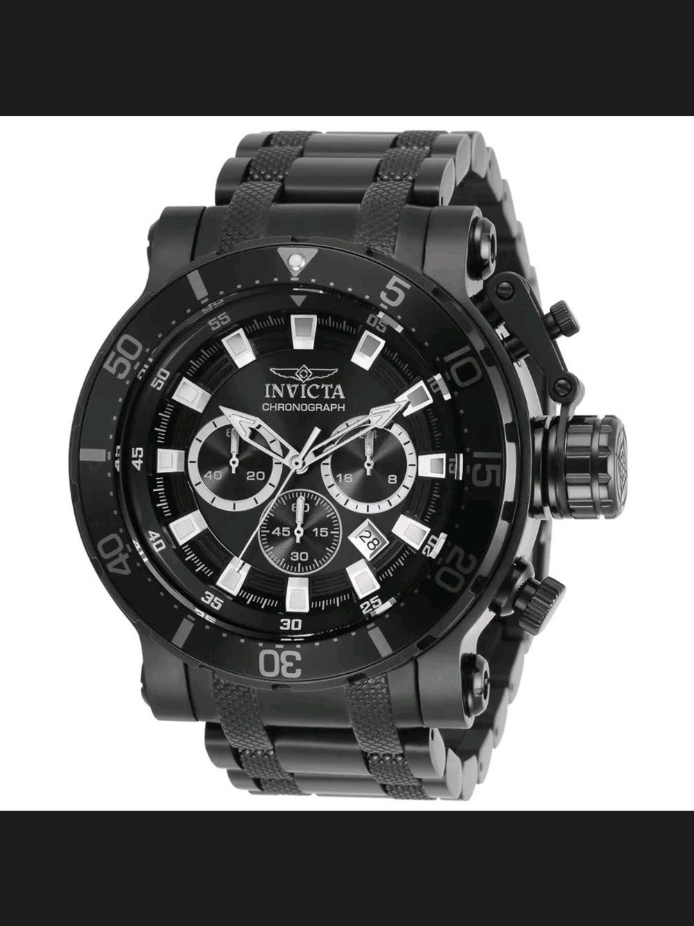 Invicta Coalition Forces Black Stainless Steel Men's Chronograph Watch 52mm